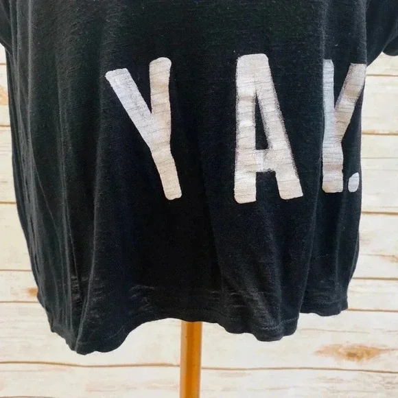 BETHANY MOTA Women Short Sleep Pull Over Scoop Neck "FRIDAY" Black Top Sz Medium - Picture 3 of 11